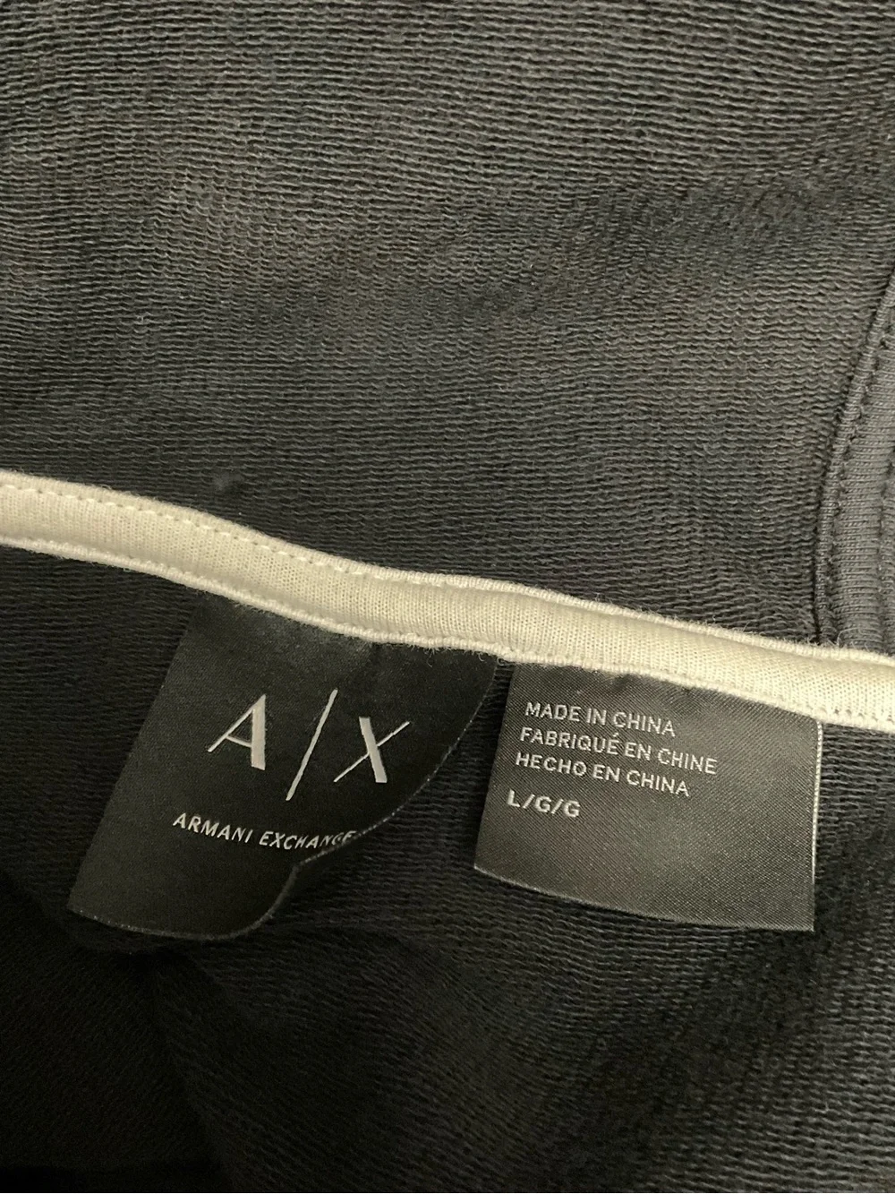 Armani Exchange Men's Black Hooded Zip Sweater